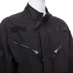 RE/DONE black cotton silver zip magic tape pocketed jumpsuit boiler suit XS