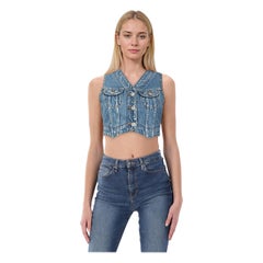 RE/DONE Stoney River Blue Denim Sleeveless Vest Size XS