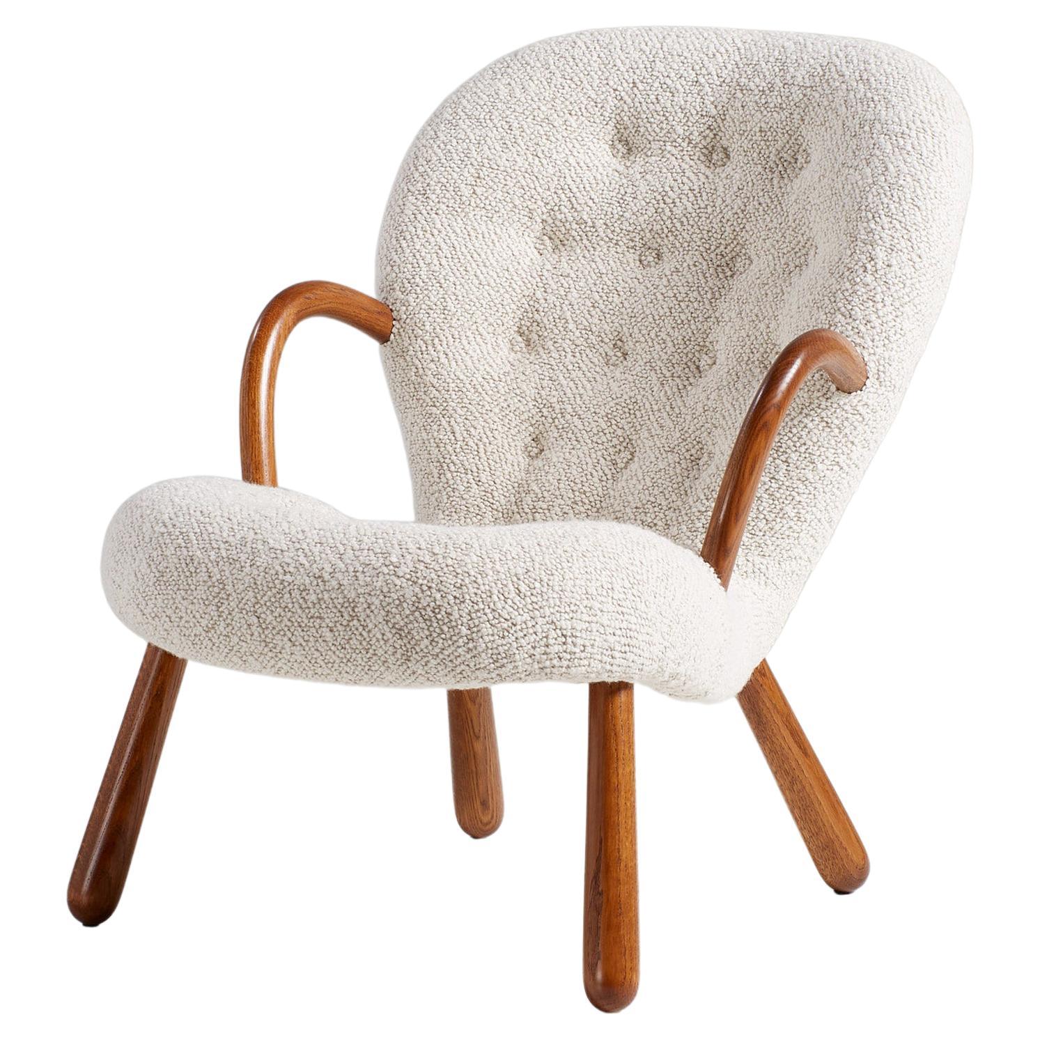 Clam Chair in Boucle Fabric by Arnold Madsen - New Edition For Sale