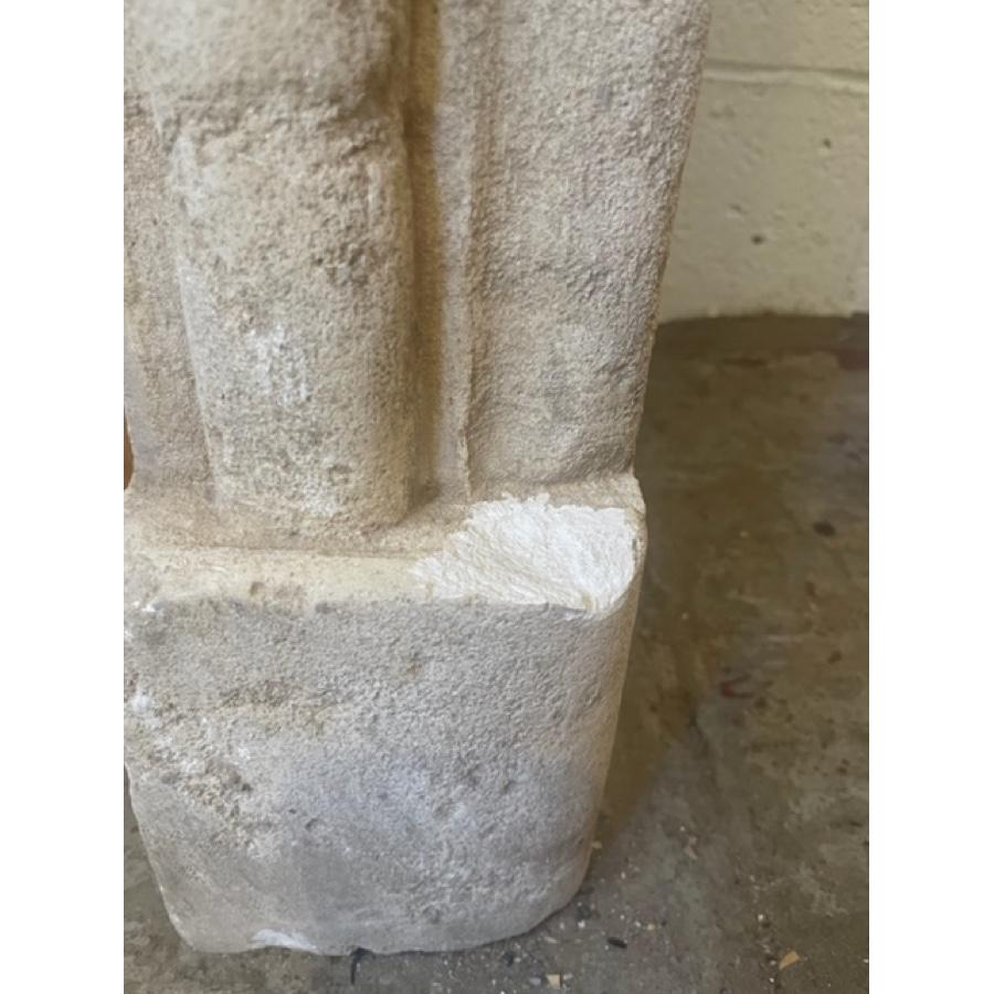 Re-Edition French Limestone Fireplace with Trumeau For Sale 6