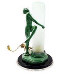 Re-Edition Nude Frankart F612 Lamp with Crackle Glass Shade
