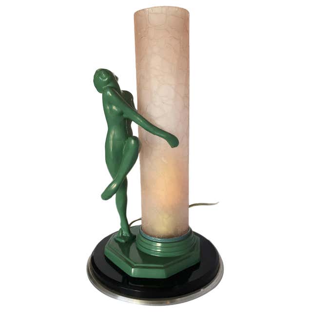 Frankart L210 Nude Sculptural Table Lamp with Stepped Shade at 1stDibs
