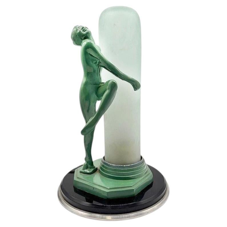 Re-Edition Nude Frankart F612 Lamp with Crackle Glass Shade