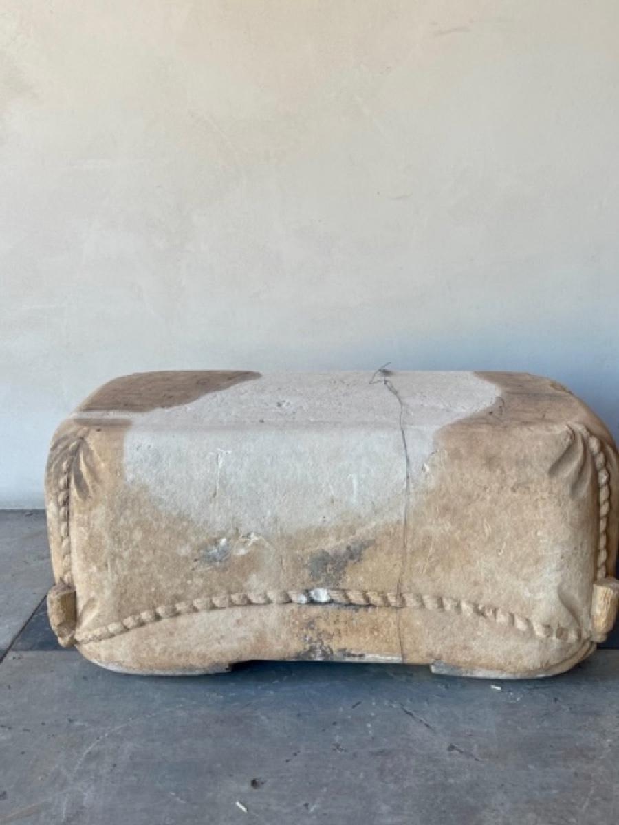 French Re-Edition Stone Footstool, GE-0003 For Sale