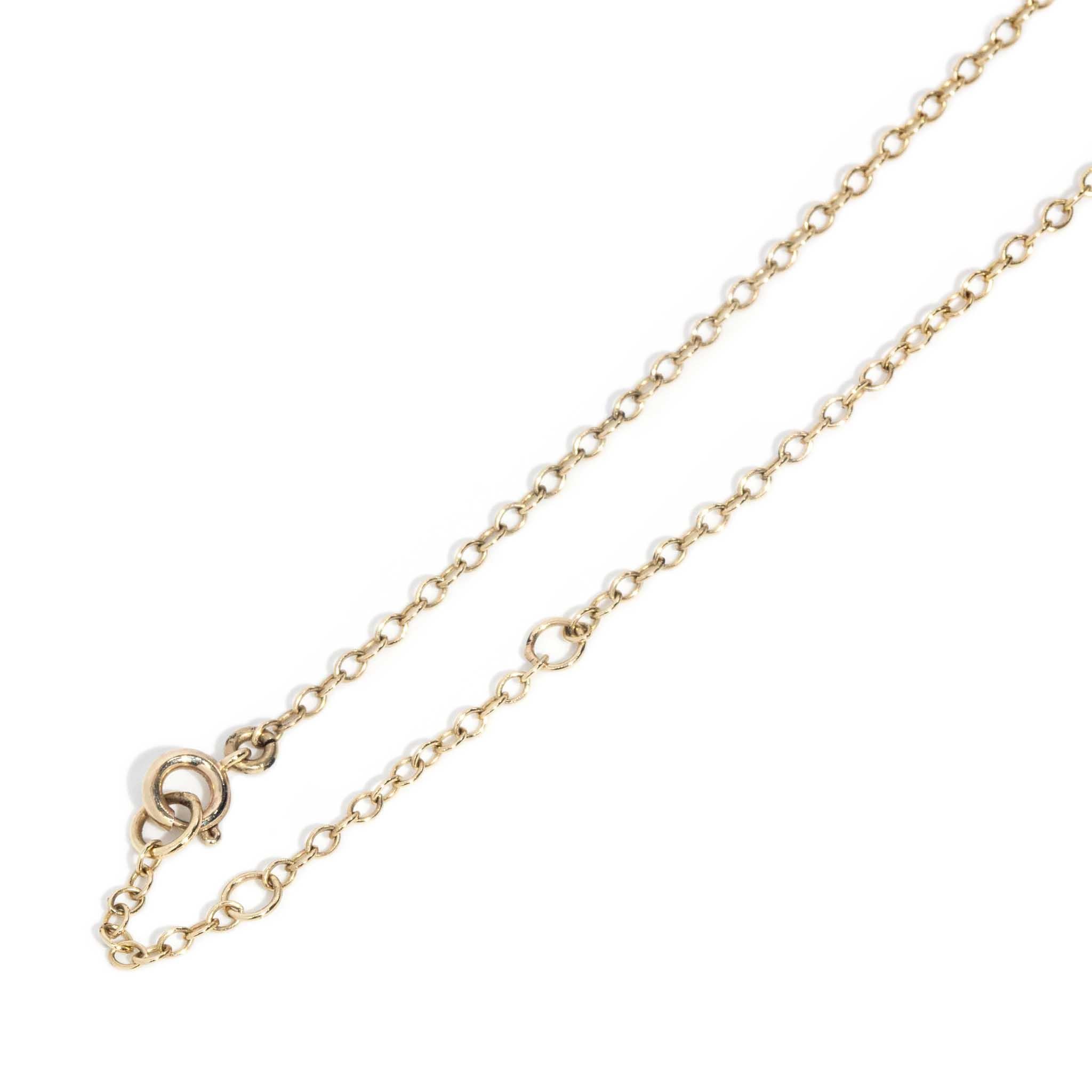 Re-invented Vintage Dual Heart Diamond Necklace 9 Carat Yellow Gold 1