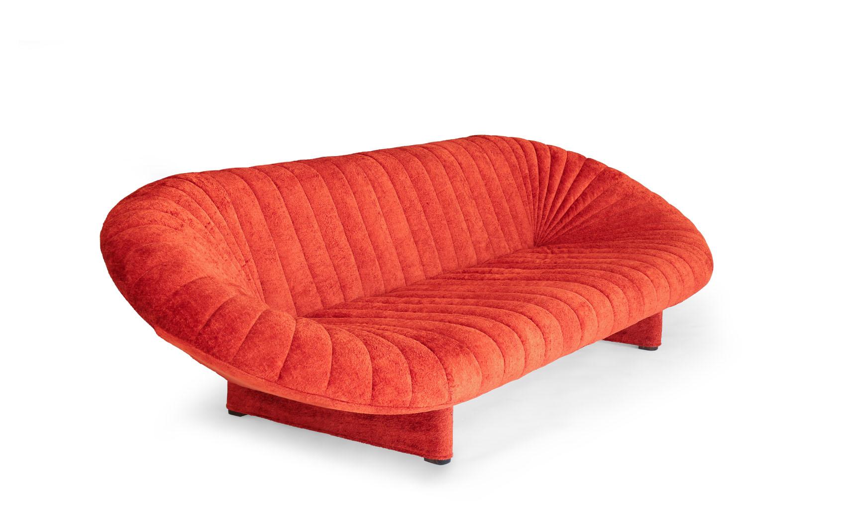 European Giovannetti, Modern 2000s Fabric Sofa by S. Giobbi, Red 