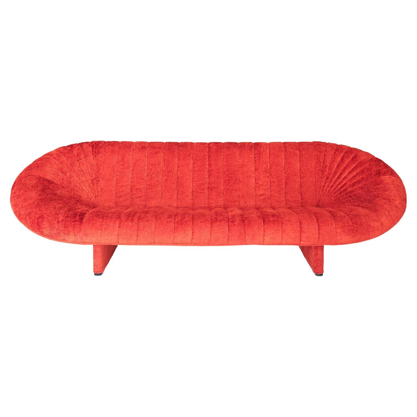 Giovannetti, Modern 2000s Fabric Sofa by S. Giobbi, Red "Re Sole"