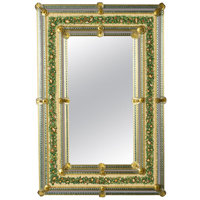 Re Sole Venetian Mosaic Mirror by Ongaro & Fuga For Sale