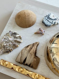 RE:03 wall art brass on oak 'Golden Apple of the Sun'