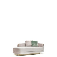 Rea Chaise Longue con braccioli in Corno Italiano, Mod. 7023DXA