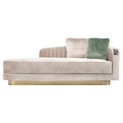 Rea Chaise Longue con braccioli in Corno Italiano, Mod. 7023DXA