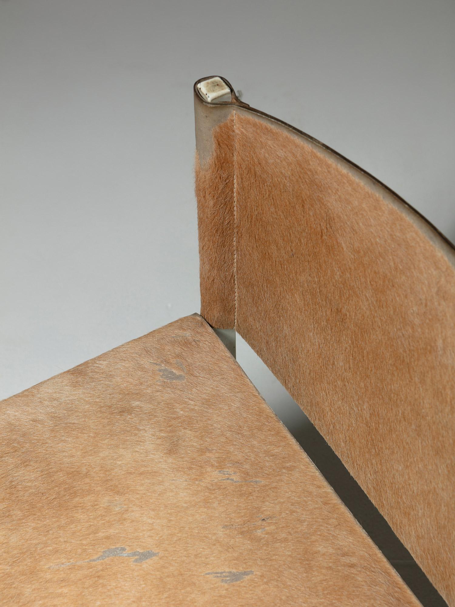 Milieu du XXe siècle Chaise en cuir minimaliste 