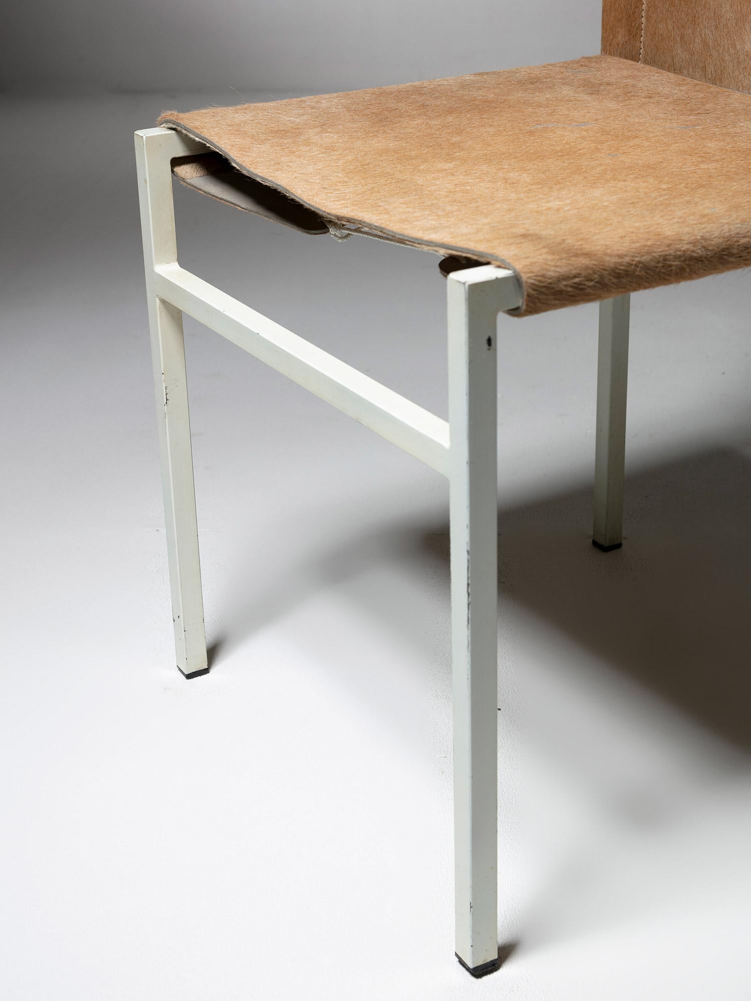 Métal Chaise en cuir minimaliste 