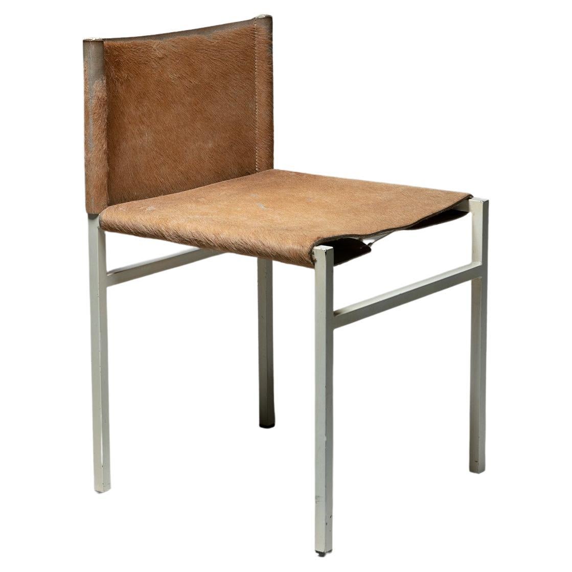 Chaise en cuir minimaliste "Rea" par Paolo Tilche pour Arform, Italie, années 1950