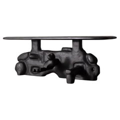 Organic Hand Carved Sculptural Coffee Table in Ebonized Ash by Casey McCafferty