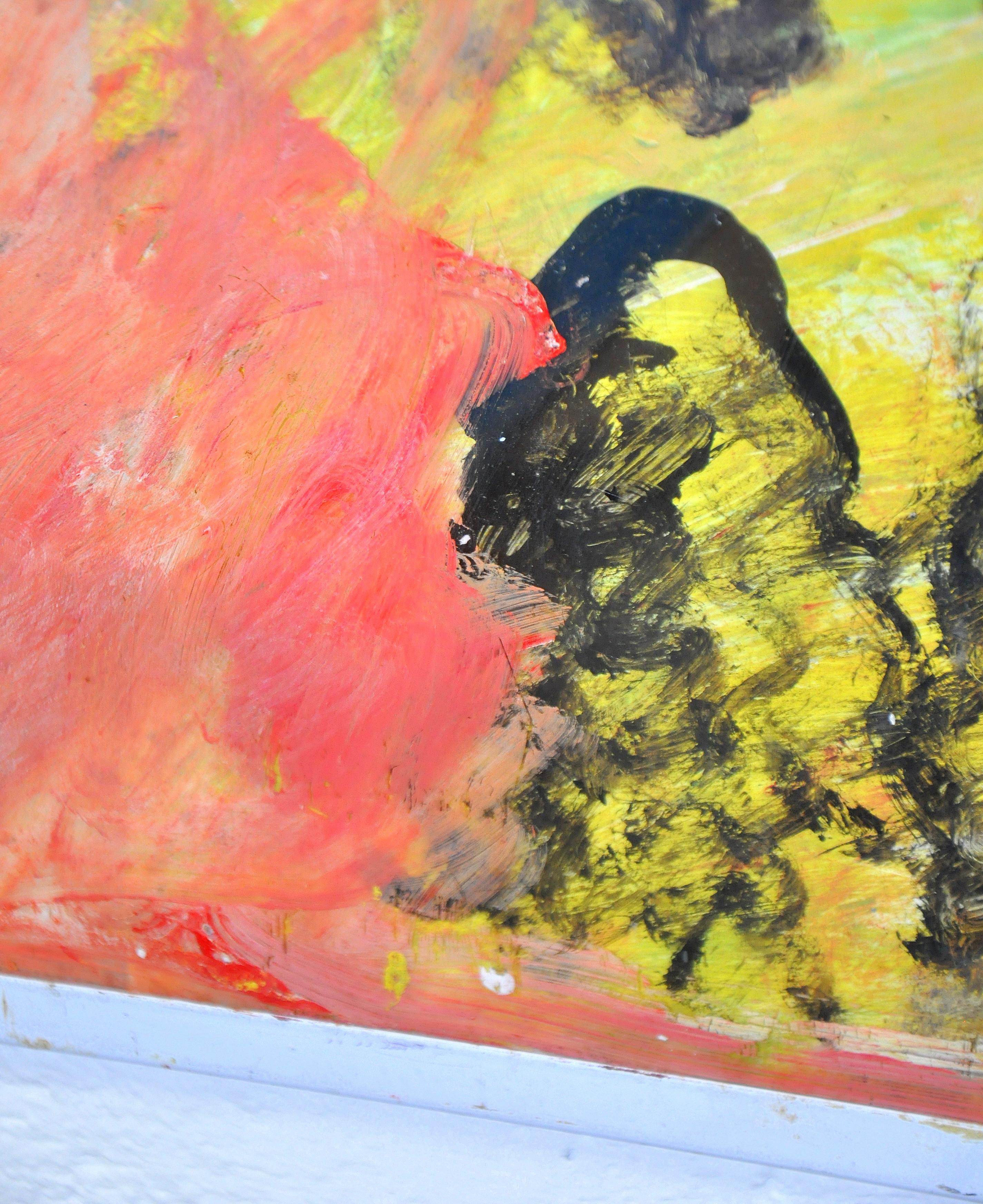 Pittura a tecnica mista di Purvis Young, Senza titolo, circa 1990 in vendita 1