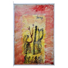 Mixed-Media Painting by Purvis Young, Untitled, Circa 1990