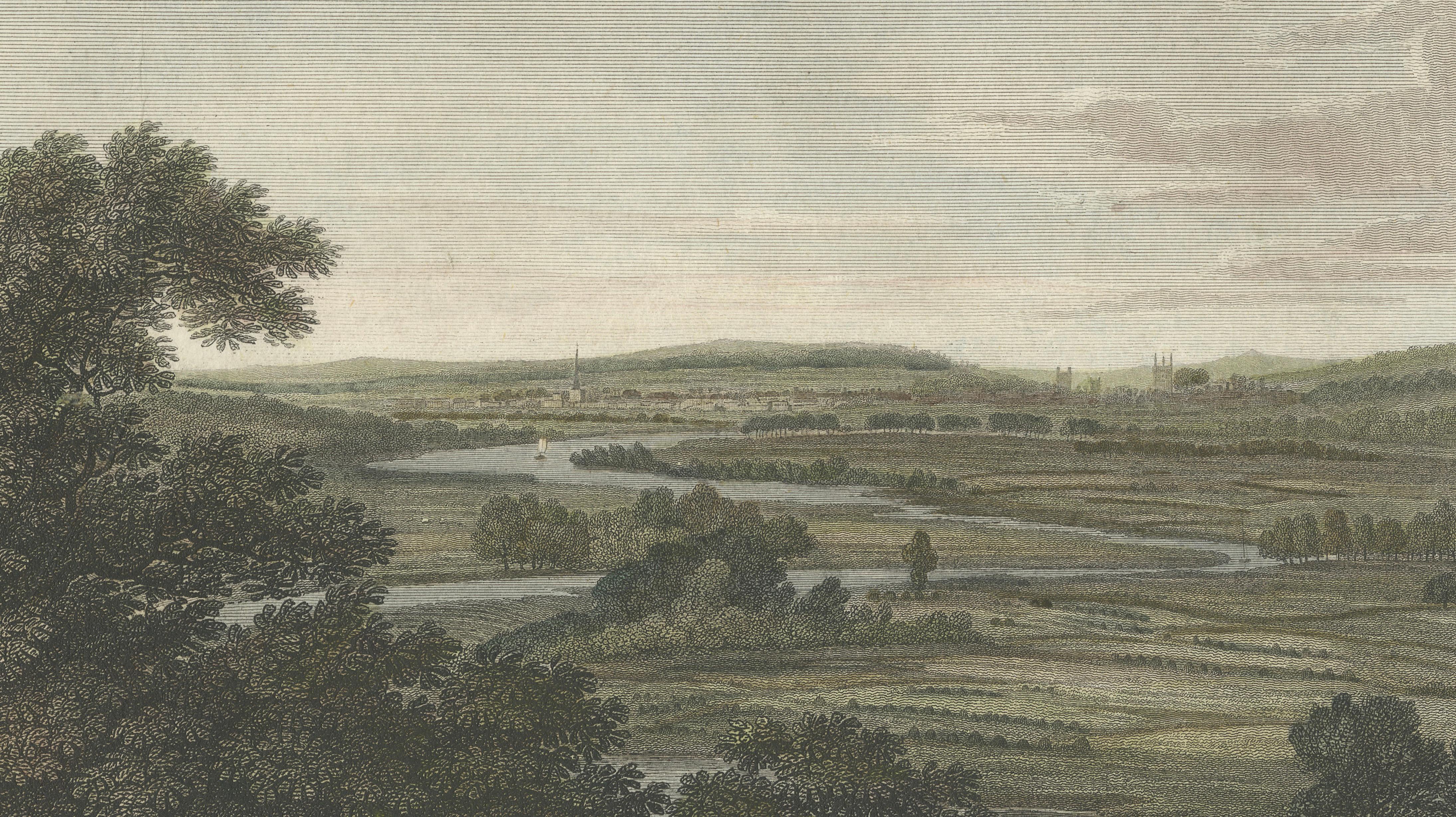 Reading from Holm Park — English River Landscape Engraving, Hearne & Byrne 1803
