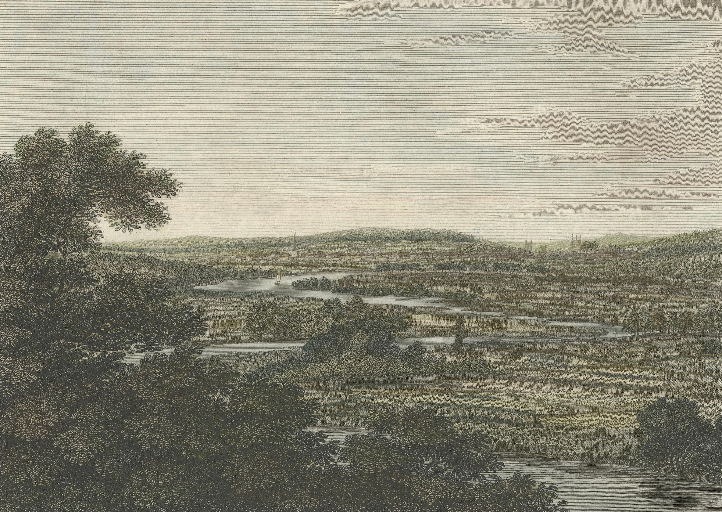 Reading from Holm Park — English River Landscape Engraving, Hearne & Byrne 1803
