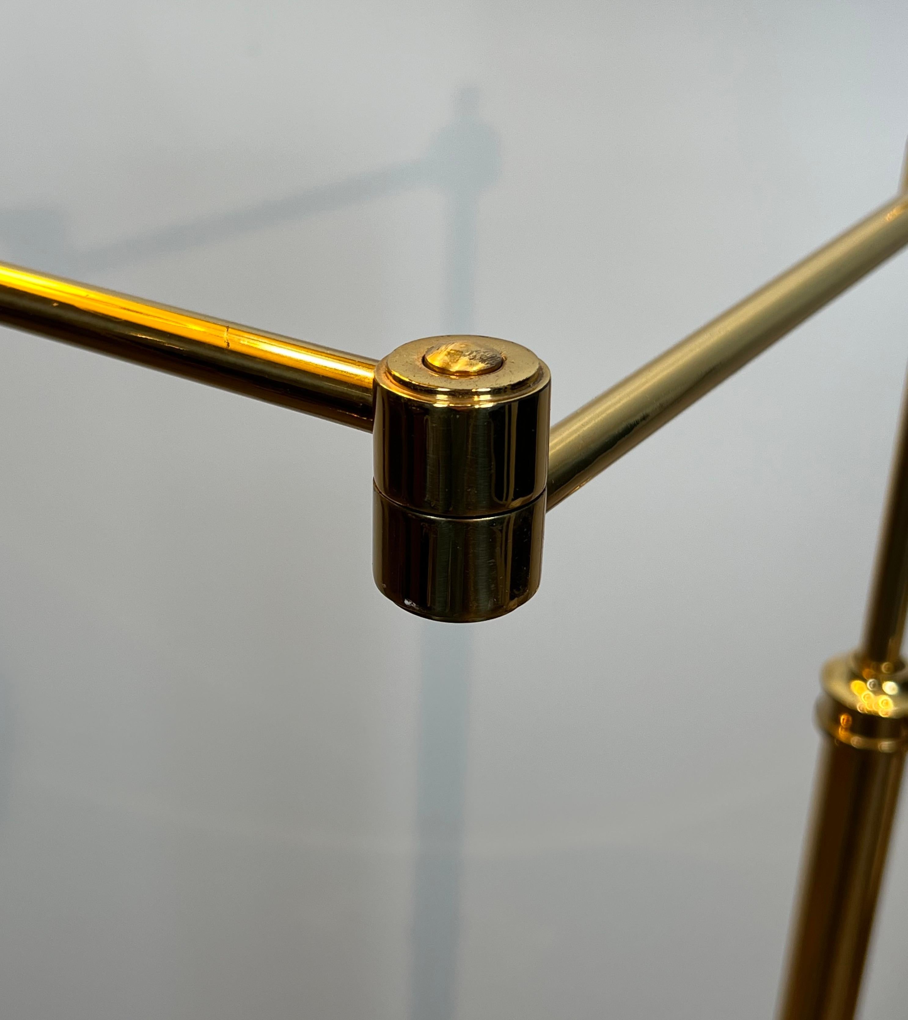Reading Lamp with Removable Arm in Brass and Synthetic Green Painted Sheet Metal For Sale 9