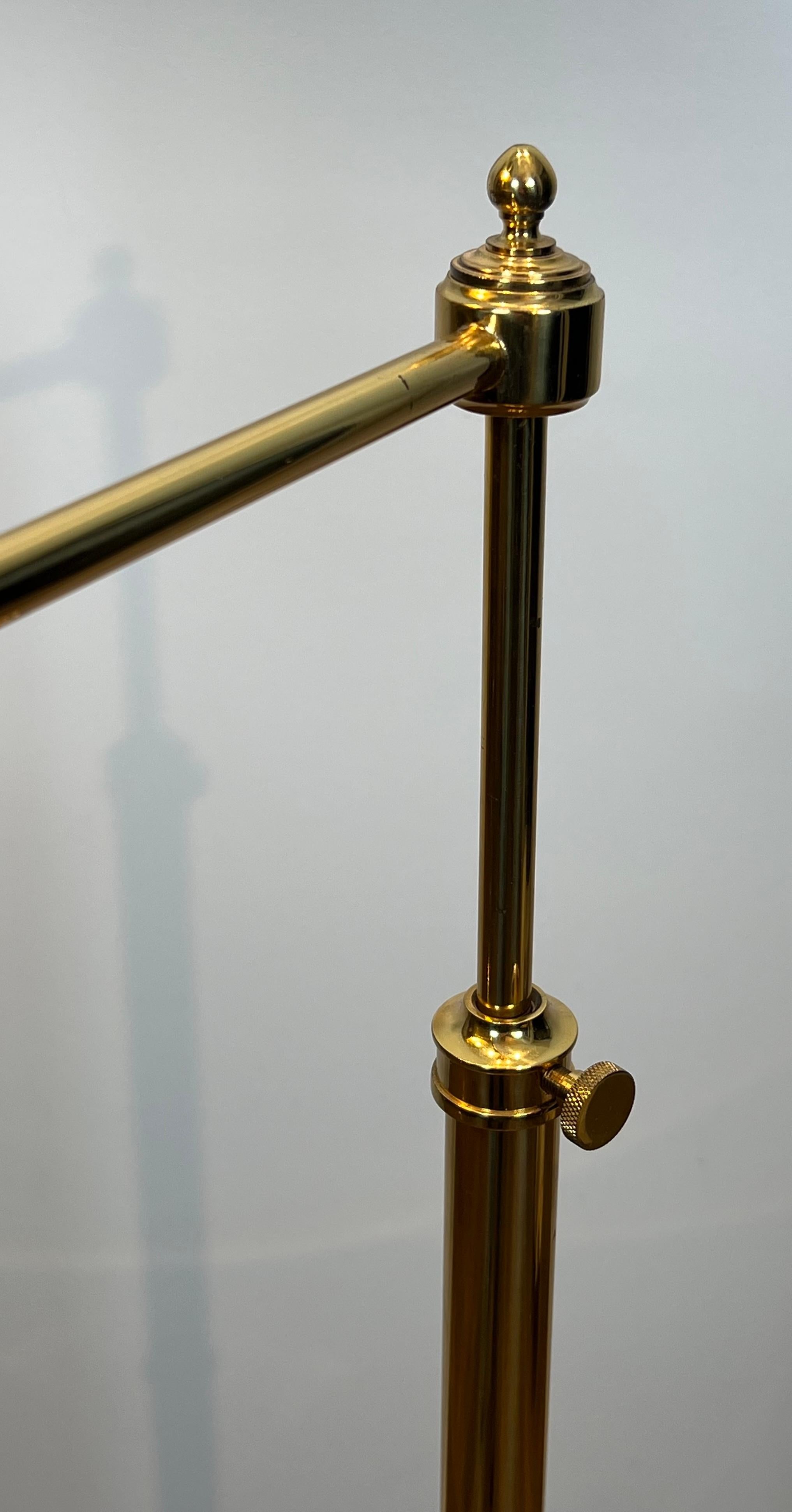 Reading Lamp with Removable Arm in Brass and Synthetic Green Painted Sheet Metal For Sale 2