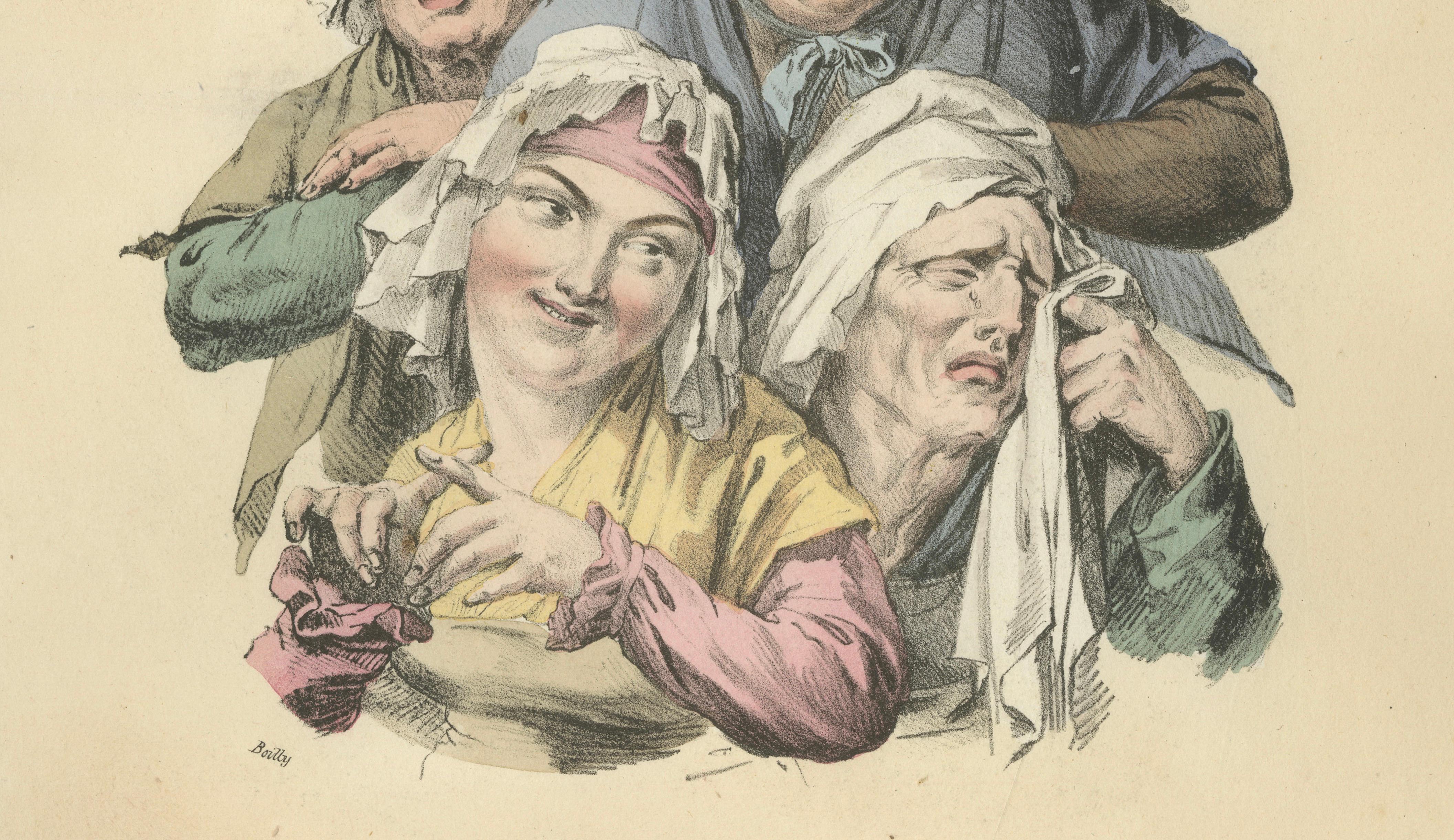 Reading the Will – Louis-Léopold Boilly Satirical Lithograph, c.1823