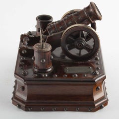 Ready, Aim, Light: VICTORIAN CANNON-FORM CIGAR COMPANION BOX, LATE 19TH CENTURY