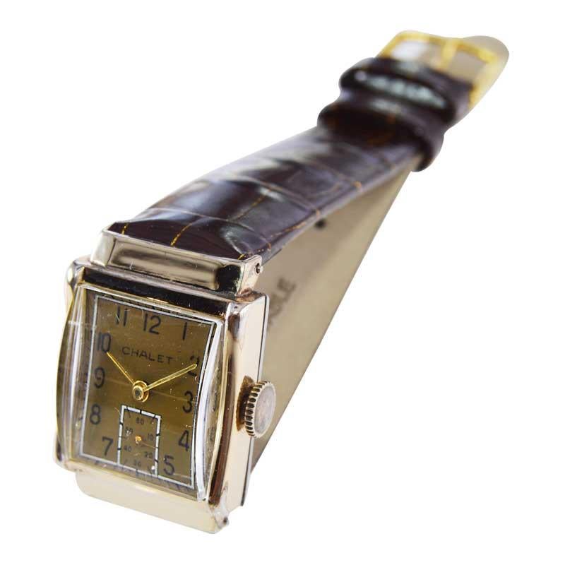 Chalet Gold Filled Art Deco Watch from 1940's Swiss Made 3