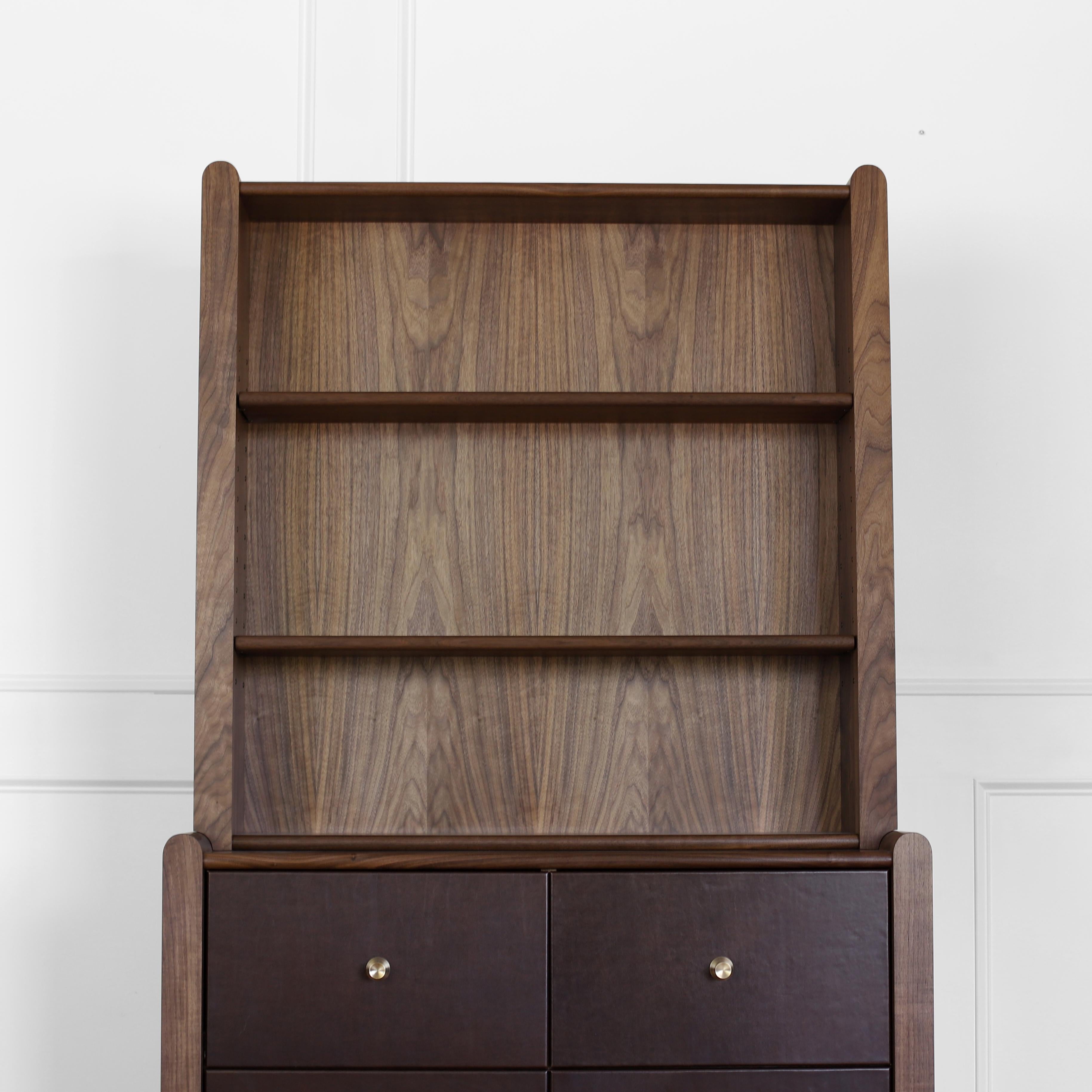 Oiled Ready to ship Alton Hutch by Crump and Kwash / Modern solid wood bookcase For Sale