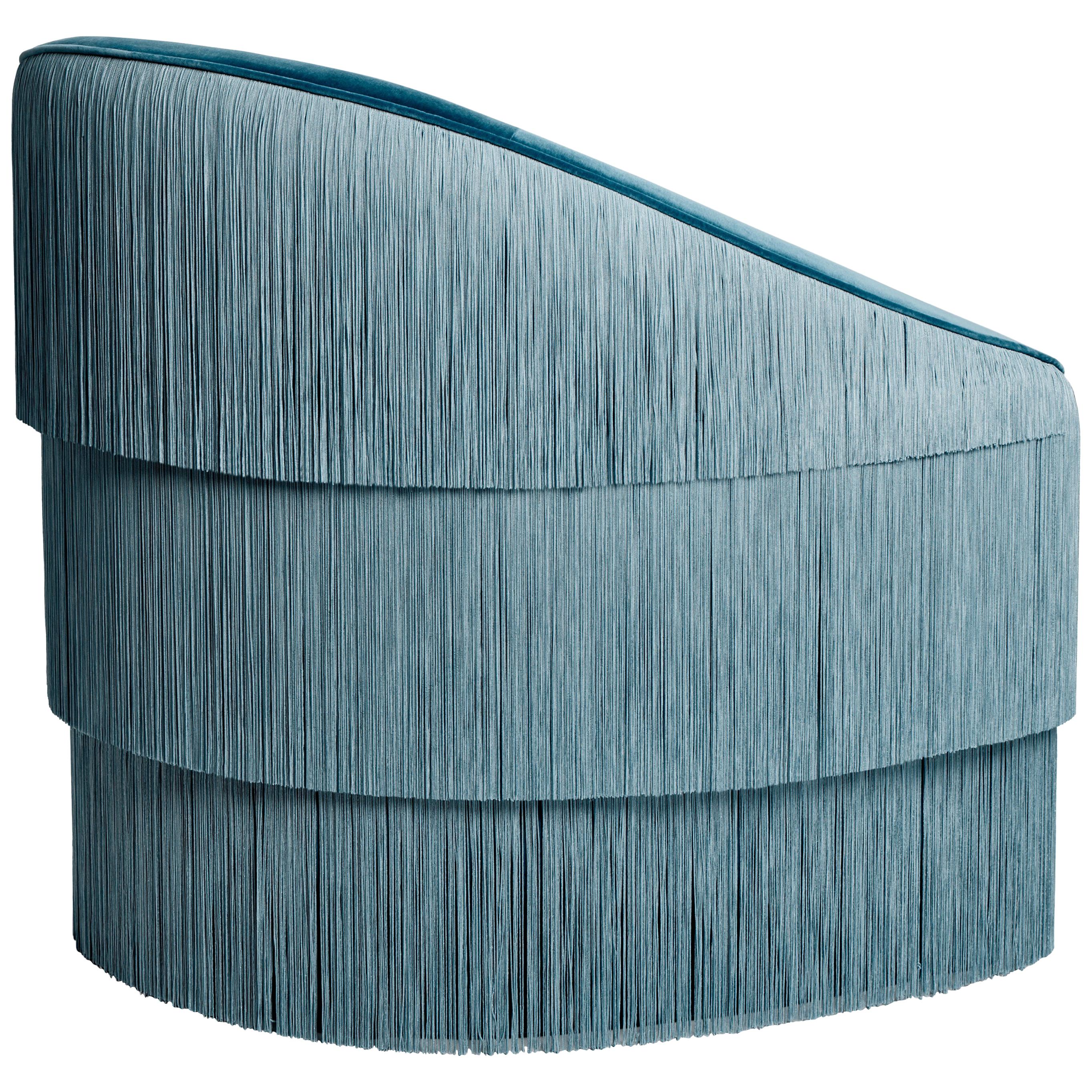Fringes Armchair in Steel Blue