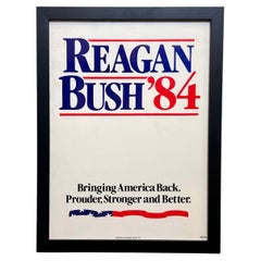 "Reagan Bush '84. Bringing America Back." Vintage Political Campaign Poster 1984