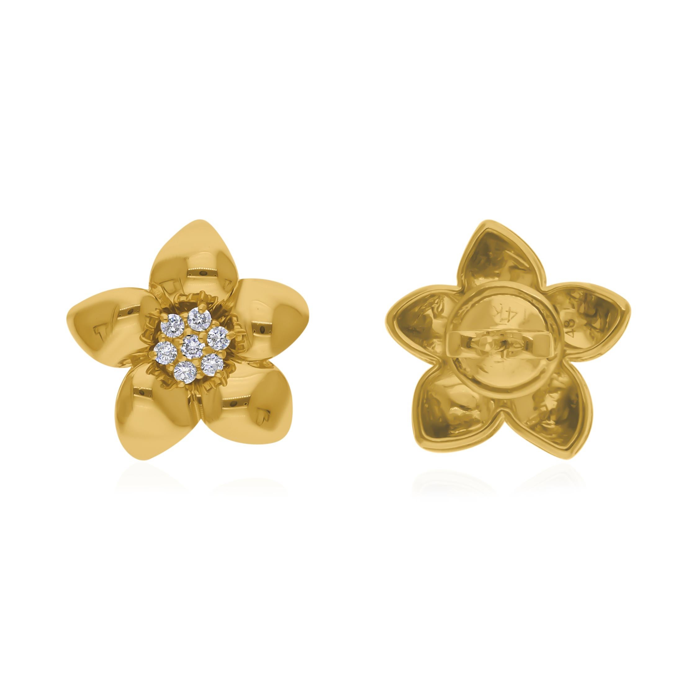 Cast from 14-karat gold, these exquisite earrings are handset with 0.17 carats of sparkling diamonds.

FOLLOW SPECTRUM JEWELS storefront to view the latest collection & exclusive pieces. Spectrum Jewels is proudly rated as a Top Seller on 1stdibs