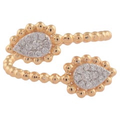 Anillo envolvente de diamantes en forma de hoja de 0,2 quilates de oro rosa de 18 quilates con claridad SI y color HI