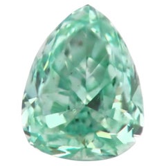 Real 0.23ct Natural Loose Fancy Green Top Color Diamond GIA VS1 Pear Shape