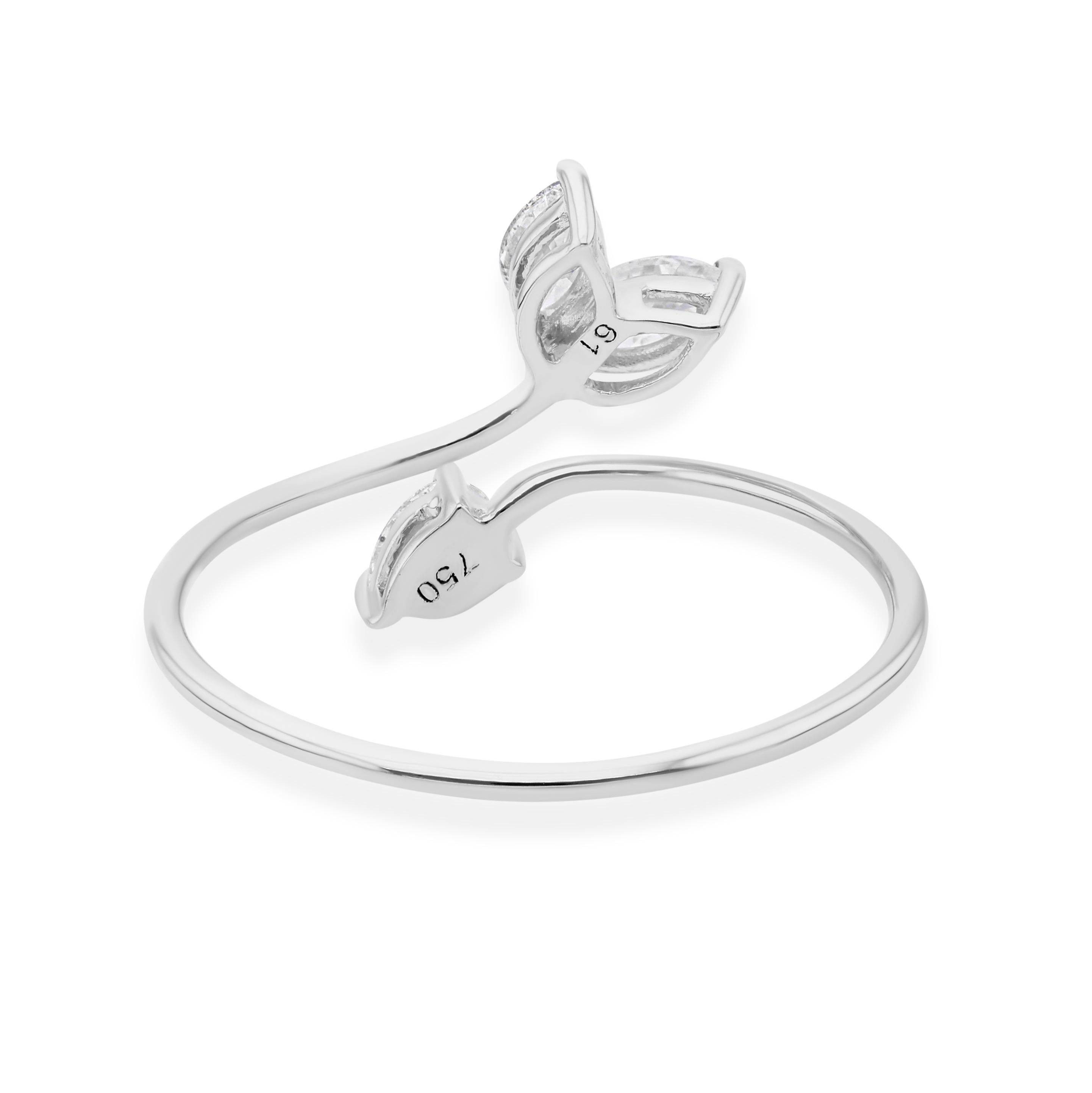in vendita:  Anello con diamante reale da 0,31 carati SI/H Pear Marquise Arrow Design Oro bianco 18 carati 2