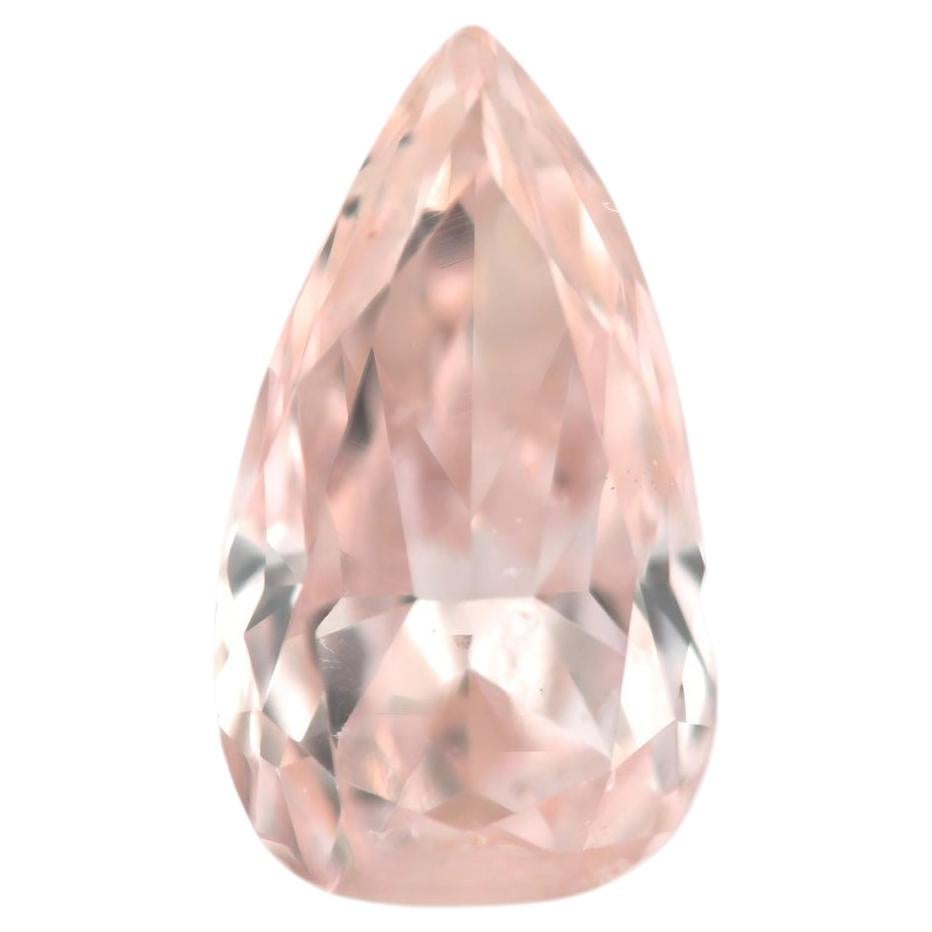 Echter, loser, hellrosa Fancy-Color-Diamant mit 0,43 Karat, GIA-zertifiziert, Birnenform, SI2 im Angebot