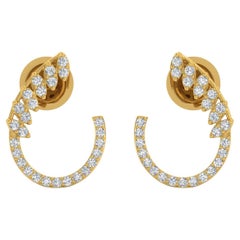 Orecchini con diamante reale da 0,54 carati, purezza SI, colore HI, oro giallo 18 carati