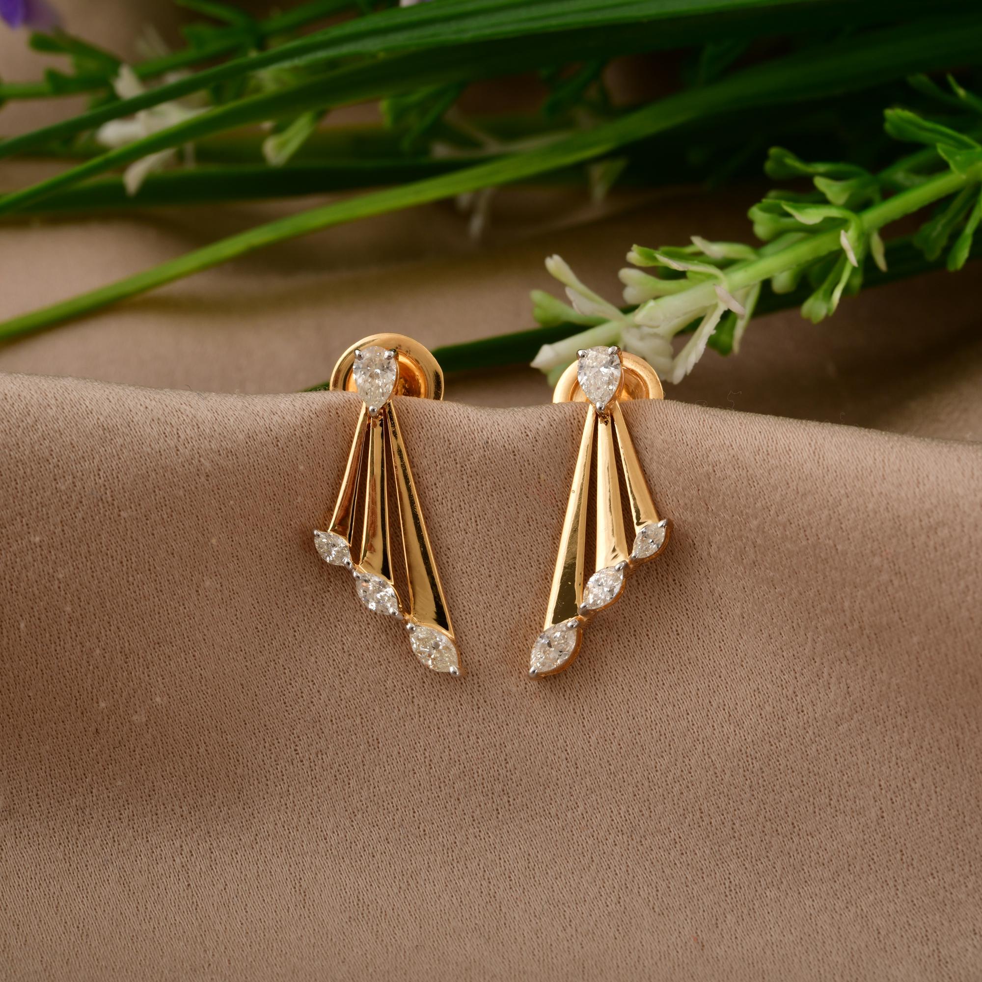 Cast from 14-karat gold, these exquisite earrings are handset with 0.55 carats of sparkling diamonds.

FOLLOW SPECTRUM JEWELS storefront to view the latest collection & exclusive pieces. Spectrum Jewels is proudly rated as a Top Seller on 1stdibs