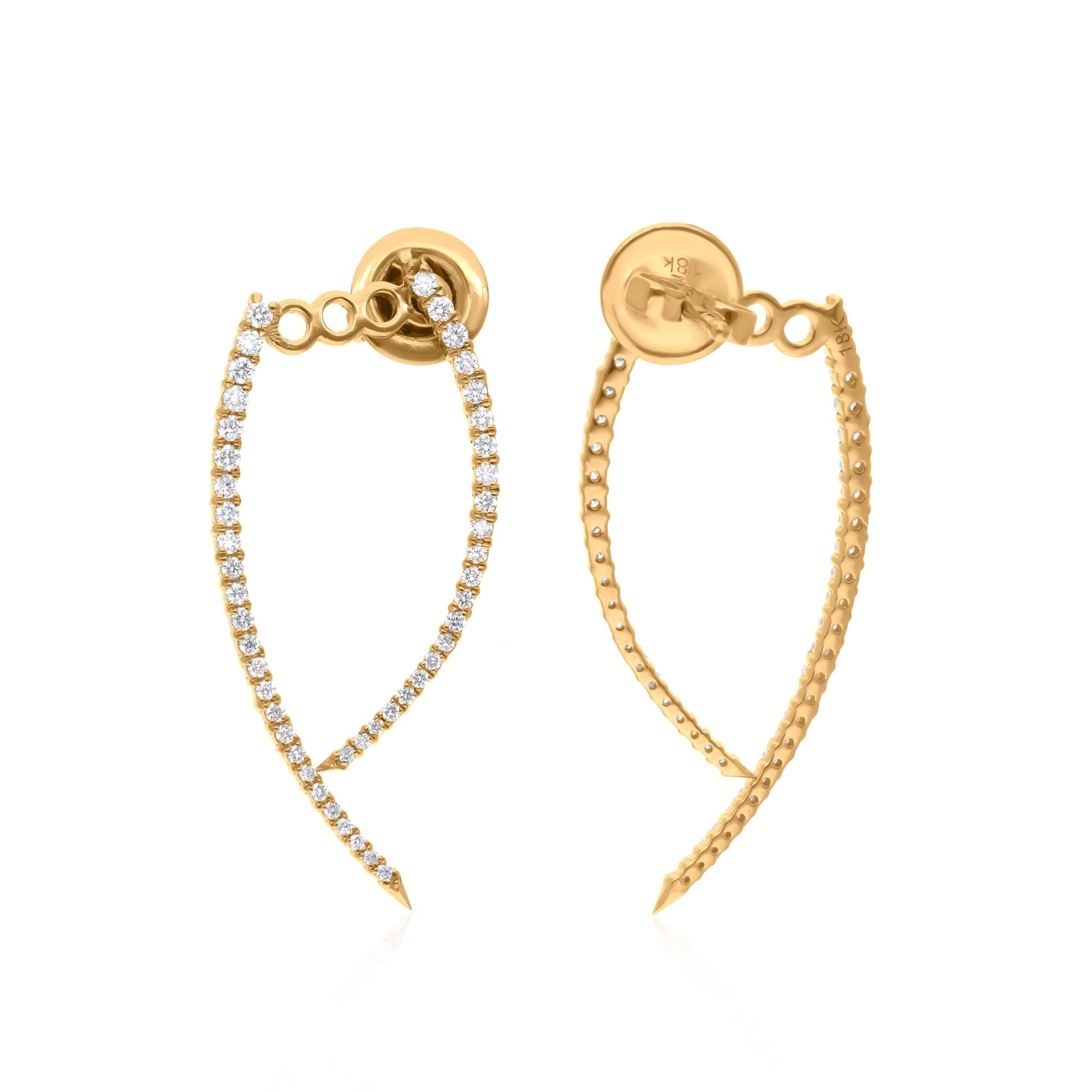 Cast from 18-karat gold, these exquisite earrings are handset with 0.60 carats of sparkling diamonds.

FOLLOW SPECTRUM JEWELS storefront to view the latest collection & exclusive pieces. Spectrum Jewels is proudly rated as a Top Seller on 1stdibs