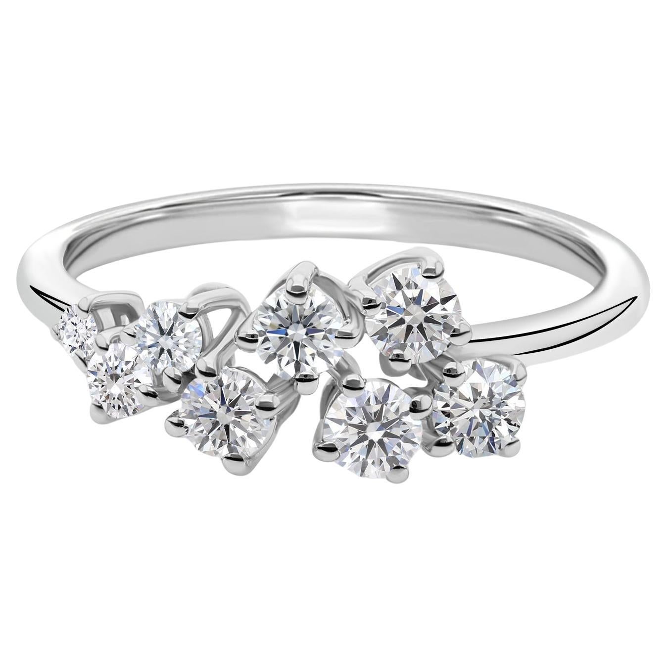 Im Angebot: Echte 0,65 Karat SI/H Diamant-Ohrringe 9 Karat Weißgold Feiner handgefertigter Schmuck ()