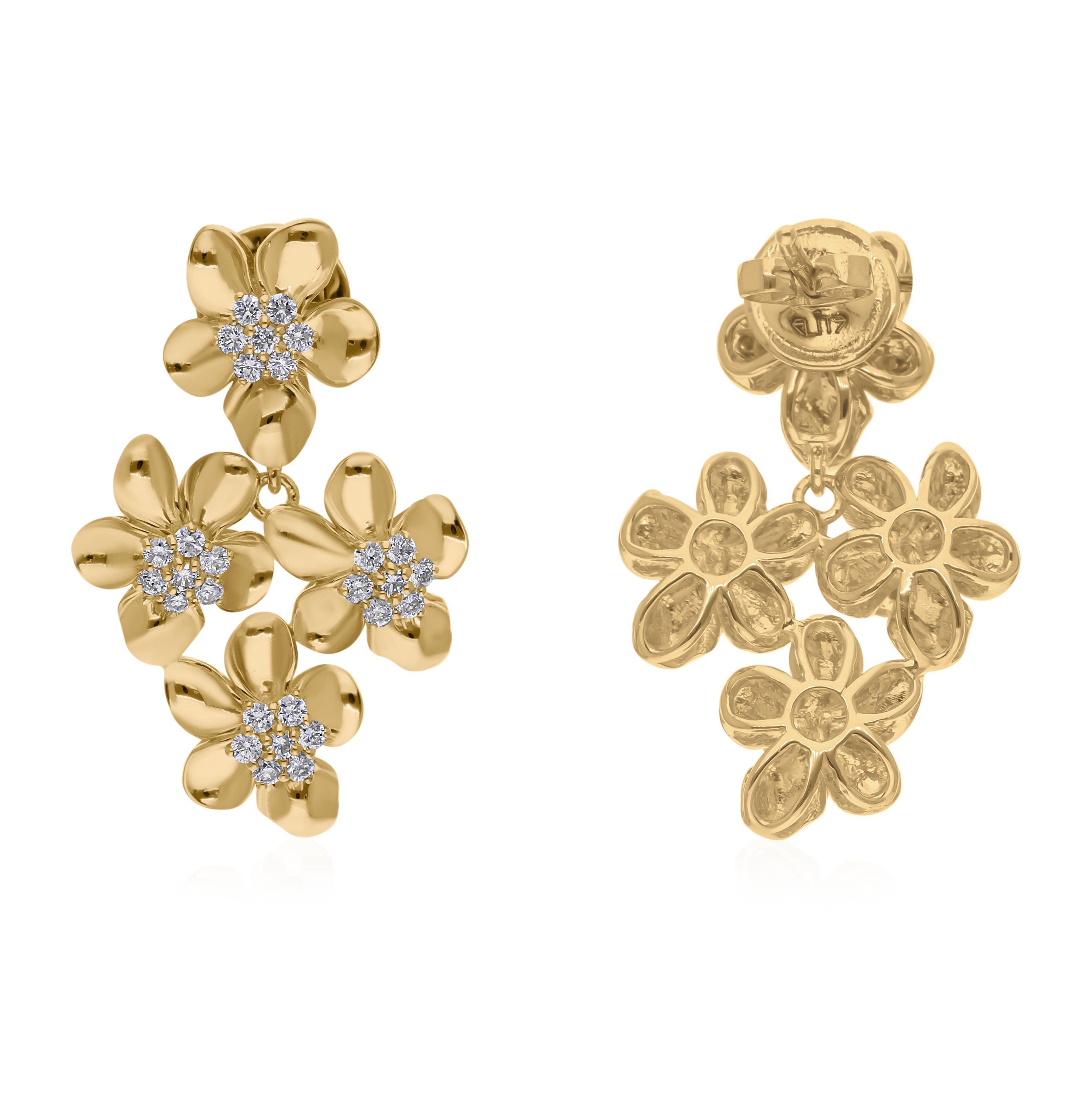 Diese exquisiten Ohrringe sind aus 14-karätigem Gold gegossen und mit 0,66 Karat funkelnden Diamanten besetzt.

FOLLOW SPECTRUM JEWELS Storefront, um die neueste Collection'S und exklusive Stücke zu sehen. Spectrum Jewels ist stolz darauf, ein Top
