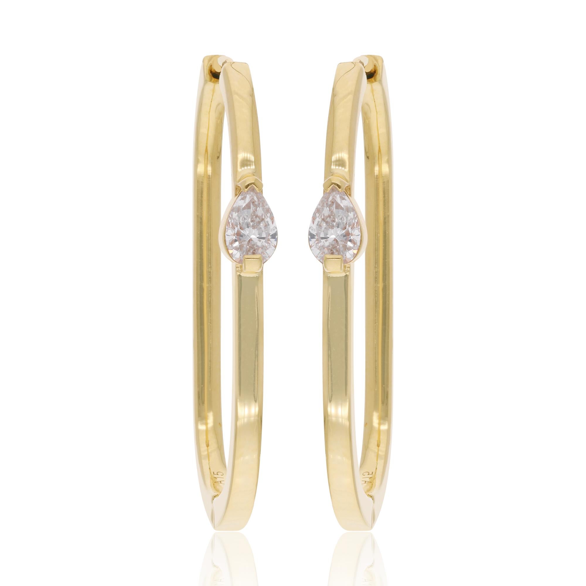 Item Code :- SEE-14530
Gross Wt. :- 6.93 gm
18k Yellow Gold Wt. :- 6.79 gm
Natural Diamond Wt. :- 0.71 Ct. (AVERAGE DIAMOND CLARITY SI1-SI2 AND Colour H-I)
Earrings Size :- 34 mm approx.

✦ Sizing
.....................
We can adjust most items to