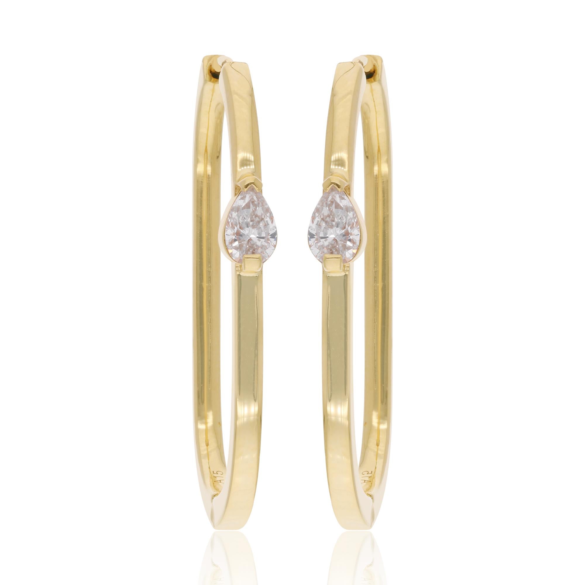 Item Code :- SEE-14530
Gross Wt. :- 6.93 gm
18k Yellow Gold Wt. :- 6.79 gm
Natural Diamond Wt. :- 0.71 Ct. (AVERAGE DIAMOND CLARITY SI1-SI2 AND Colour H-I)
Earrings Size :- 34 mm approx.

✦ Sizing
.....................
We can adjust most items to