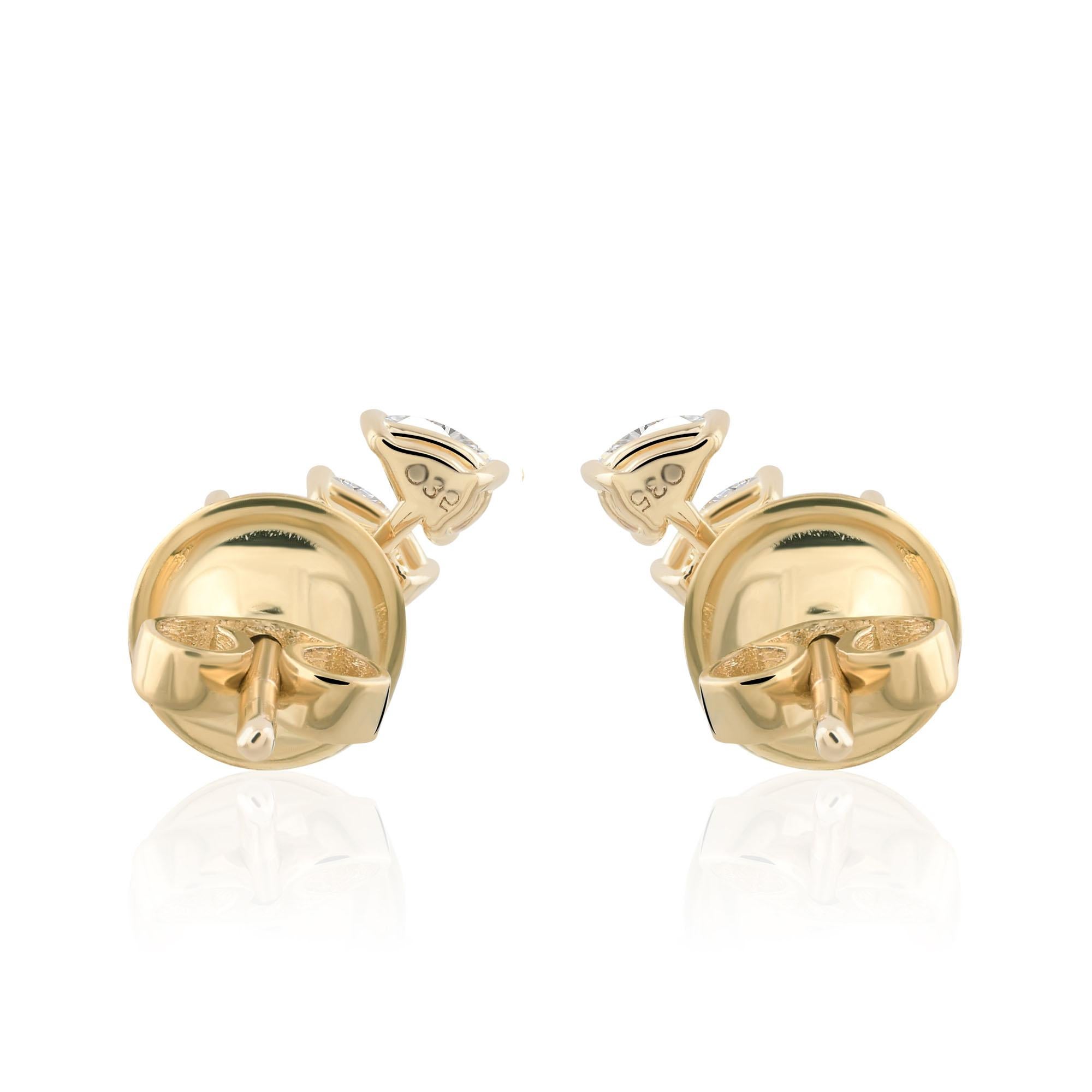 Boucles d'oreilles en or jaune 9 carats véritable émeraude zambienne de 0,74 carat et diamant de 0,36 carat en vente 1