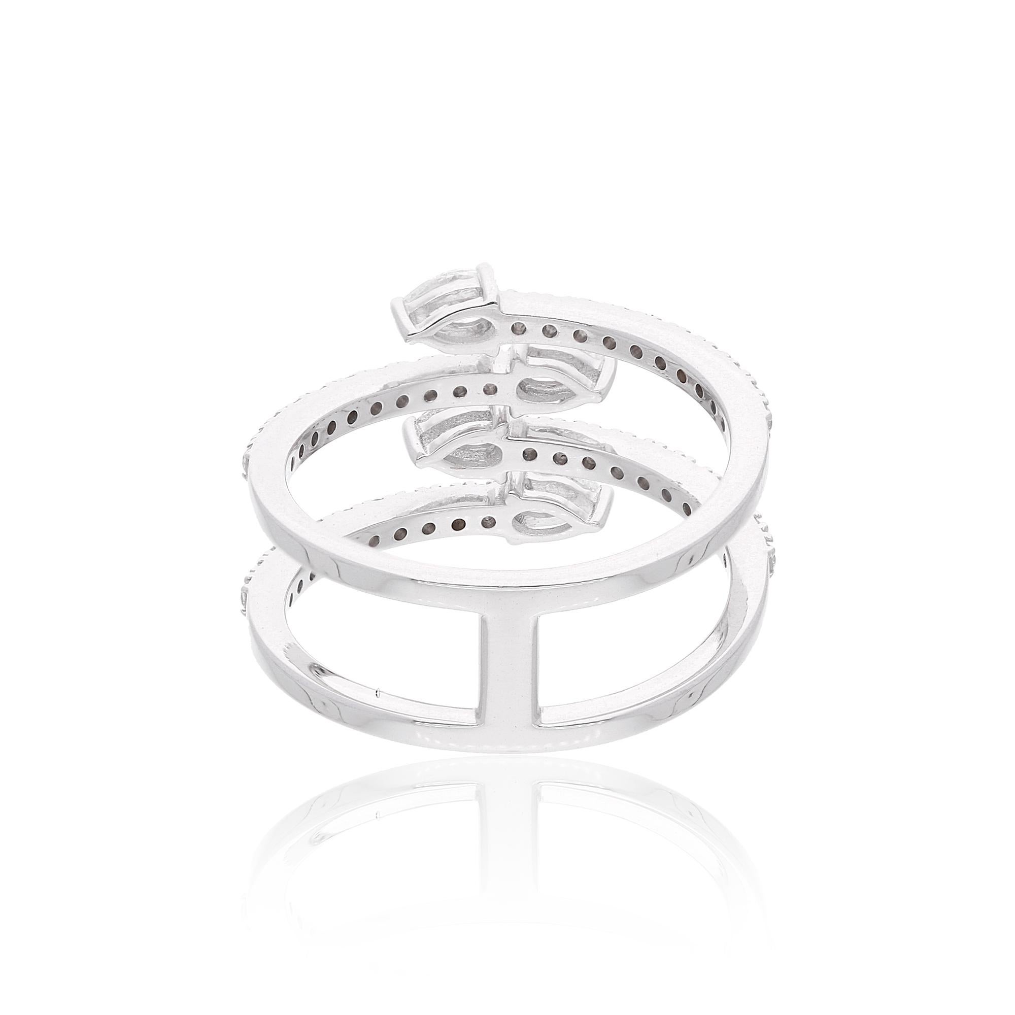 Cast from 18-karat gold, these exquisite ring is handset with 0.77 carats of sparkling diamonds.

The ring is a size 7 US and may be resized to larger or smaller upon request. FOLLOW SPECTRUM JEWELS storefront to view the latest collection &