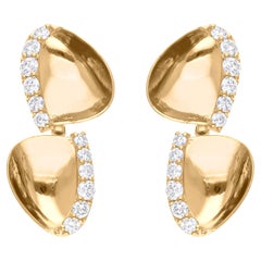 Orecchini pendenti con diamante reale da 0,77 carati, purezza SI, colore HI, oro giallo 18 carati