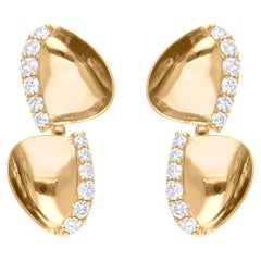 Real 0,77 Karat SI Reinheit HI Farbe Diamant-Ohrringe aus 18 Karat Gelbgold