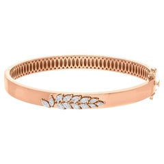Real 0.8 Karat SI/H Marquise Brillantschliff Diamant-Armreif 18k Roségold