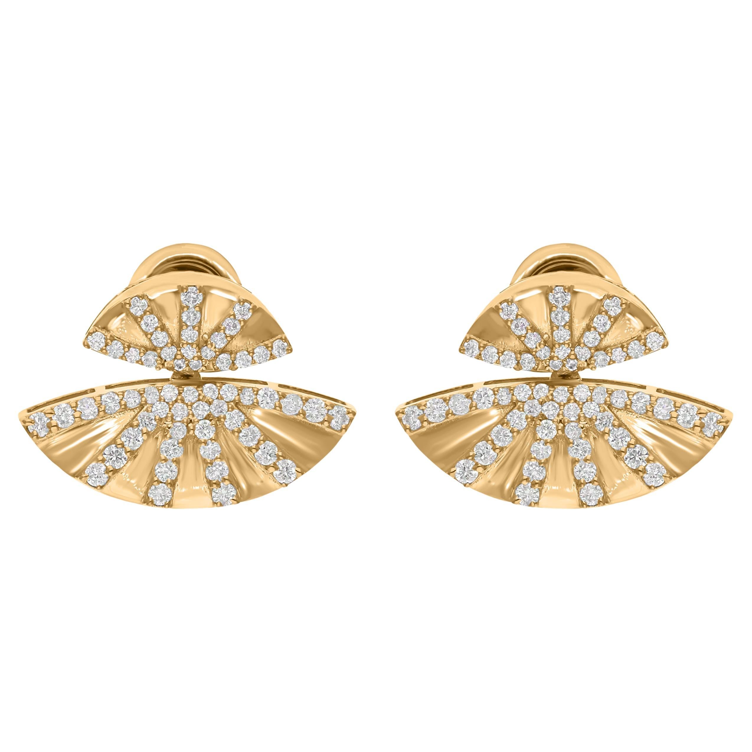Real 0.81 Carat SI Clarity HI Color Diamond Earrings 14 Karat White Gold Jewelry