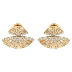 Orecchini di diamanti reali da 0,81 carati SI Clarity HI Color Gioielli in oro bianco 14 carati